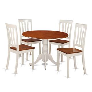 Dublin Dining Set with 5 Pieces with 4 Solid Wood Chairs in Buttermilk Finish