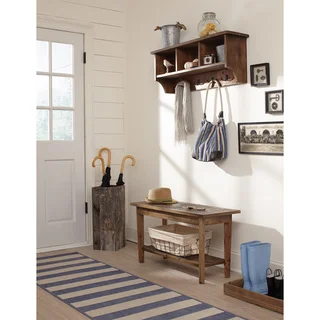 Alaterre Revive Metal Coat Hooks and Reclaimed Wood Storage Cubby