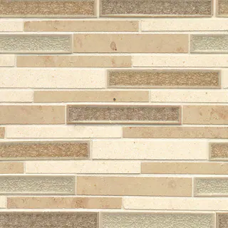 Kismet Collection Tan Glass and Stone Tile (Box of 10 Sheets)