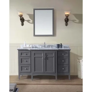 Ari Luz Grey Marble, Wood 60-inch x 34.5-inch x 22-inch Single Bathroom Vanity Set