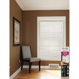White 2-inch Faux Wood Blinds 40 to 48-inch wide