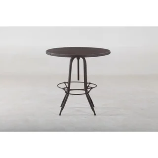 Y-Decor Pub Table Adjustable Solid Mango Wood Top Bar Pub Table with Metal Legs