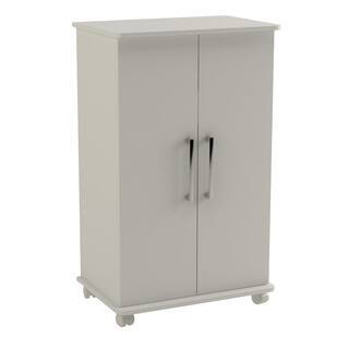 Accentuations by Manhattan Mobile White Shoe Closet with Shelves