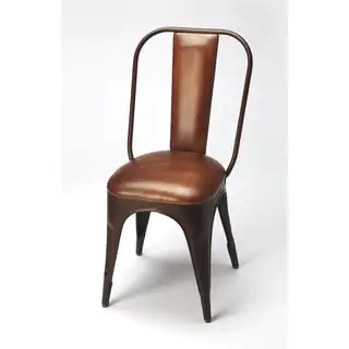 Butler Riggins Iron and Leather Side Chair