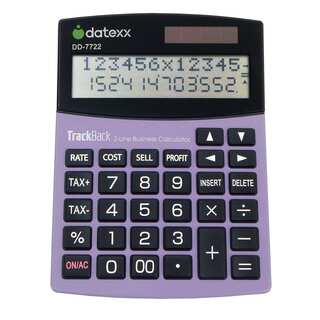 Teledex Inc Purple ABS 2-line Profit Manager Large Desktop Calculator with TrackBack Journal