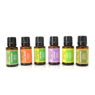 ZAQ Pure Therapeutic-grade Aromatherapy Eucalyptus, Lavender, Lemon, Orange, Peppermint, Tea Tree Essential Oil Set (Set of 6)