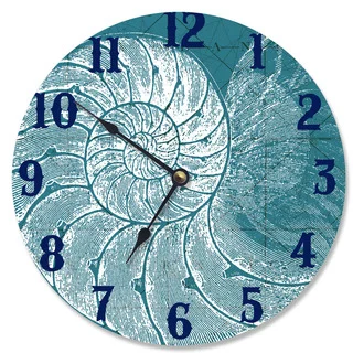Blue/White Wood Wall Clock