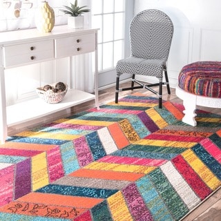 nuLOOM Modern Abstract Patchwork Chevron Multi Rug (3' x 5')
