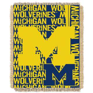 Official Collegiate Michigan 'Double Play' 46 x 60-inch Triple Woven Jacquard Throw by The Northwest Company