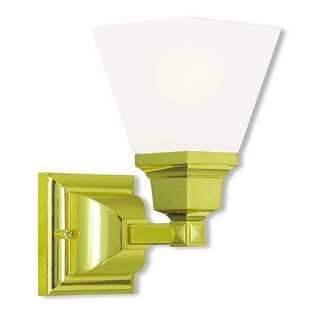 Livex Lighting Mission Polished Brass Steel and Frosted Glass 1-light Bath Light