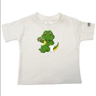 Infant 'Baby Crocodile' White Cotton T-shirt