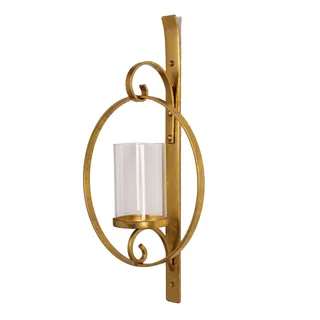Round Glass and Metal Wall Sconce
