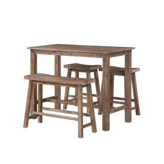 Boraam Ind. Sonoma Brown Wood 4-piece Pub Set With Table, Bench, and 2 Stools