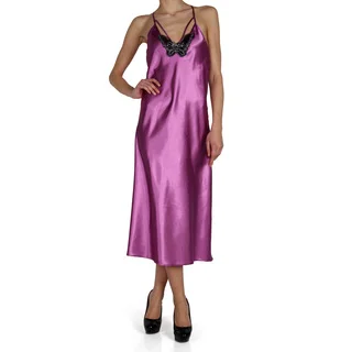 Miorre Butterfly Applique Long Orchid Nightgown