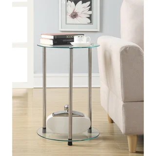 Convenience Concepts Designs2Go Classic Glass 2-tier Round End Table