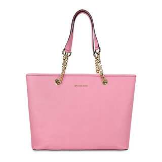 Michael Kors Jet Set Misty Rose Saffiano Pink Leather Top Zip Tote Bag