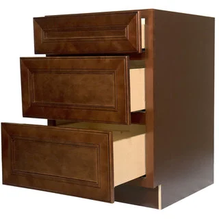 Everyday Vanity cabinets Leo Saddle 24-inch Cherry Finish Wood 3-drawer Vanity cabinet