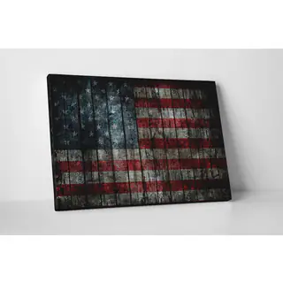 Flags 'Vintage USA Flag' Gallery-wrapped Canvas Wall Art
