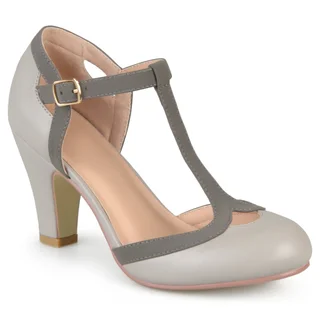 Journee Collection Women's 'Olina' T-strap Round Toe Mary Jane Pumps