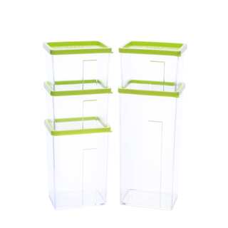 Kinetic GoGreen StackSmart Clear/Green Plastic 10-Piece Food Storage Container Set