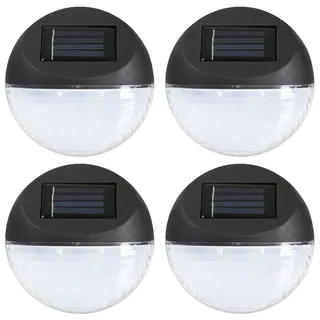 Pure Garden Black Round Solar LED Lights (Set of 4)