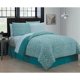 Avondale Manor Kennedy Teal 8-piece Bed in a Bag with Sheet Set
