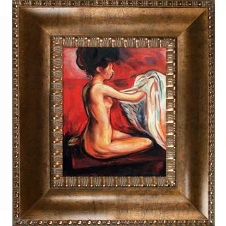 Edvard Munch 'Paris Nude' Hand Painted Framed Canvas Art