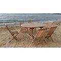Teak 6-person Dining Set with Expansion Table