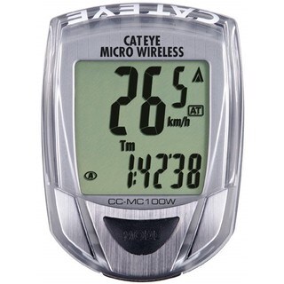 Micro Wireless Black and Silver Plastic Cycling Computer