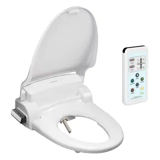 SmartBidet White Electric Bidet Seat with Wireless Remote Control for Round Toilets