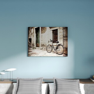 Bicycle with Shopping Bag - Landscape Photography Canvas Print