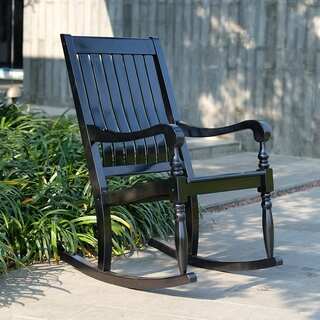 Lyon Black Mahogany Porch Rocking Chair