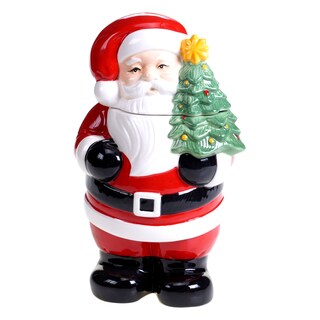 Certified International Retro Christmas 3D Santa 11.25-inch Cookie Jar