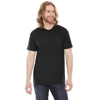 American Apparel Unisex 50/50 Heather/Black Short Sleeve T-shirt