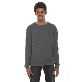 American Apparel Unisex Grey Cotton/Polyester Long-sleeved Pullover Crewneck
