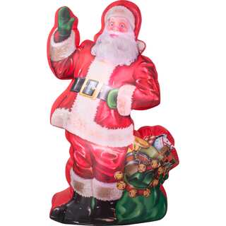 Gemmy Airblown Inflatables Photorealistic Illustrated Santa With Gift Bag