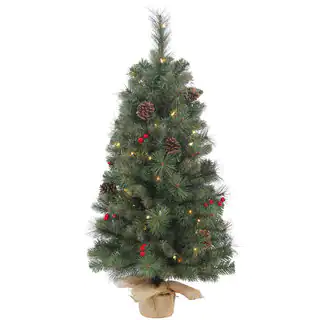 Vickerman Wesley Mixed Pine 18-inch Artificial Christmas Tree With 20 Clear Lights