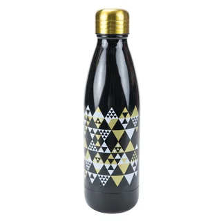 Triangles Silver Stainless Steel 17-ounce Double Wall Bottle