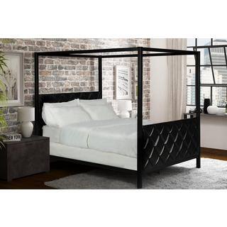 Avenue Greene Alford Premium Modern Metal and Upholstered Canopy Bed