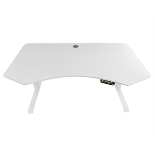 Ergomax White Metal/Melamine/Particle Board Electric Height Adjustable Desk Set with 55-inch x 28-inch Ergonomic Desktop
