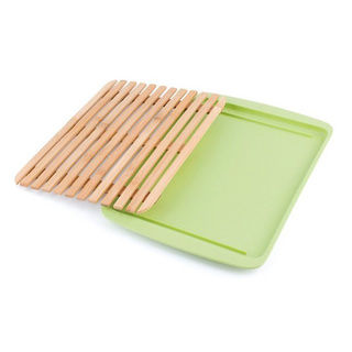 Peterson Housewares Cutting Board with Large Green Bamboo Fiber Tray