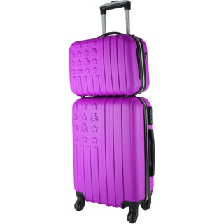 Lulu Castagnette Magenta 2-piece Hardside Carry-on Spinner Luggage Set