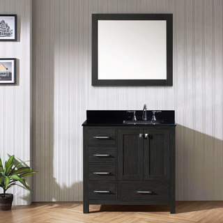 Virtu USA Caroline Avenue 36-inch Double Bathroom Vanity Set in Zebra Grey