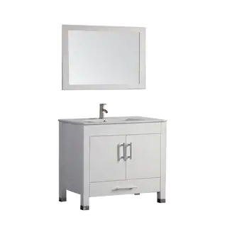 MTD Vanities Monaco Painted White Wood, Oak, and Ceramic 36-inch Single-sink Bathroom Vanity Set