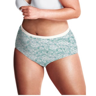 Just My Size Women's Lace Effects 100-percent Cotton Tagless Brief Panties (Pack of 5 Assorted)