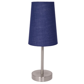 Light Accents Blue Brushed Nickel Table Lamp With Fabric Shade
