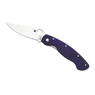 Spyderco Military Model Dark Blue Steel 4-inch Blade Plain Edge Folding Knife