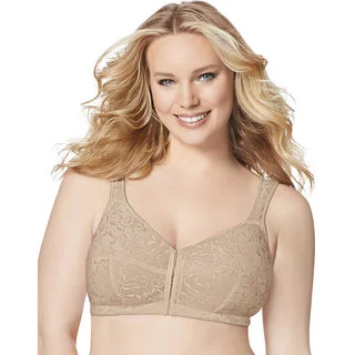 Just My Size Women's Nude Front-close Wirefree Bra