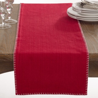 Celena Collection Whip Stitched Design Cotton Table Runner
