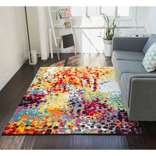 Well Woven Modern Bright Paint Splash Abstract Multi Area Rug (7'10 x 9'10)